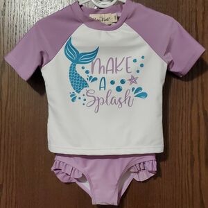 Marie Nicole Clothing Two Piece Mermaid Swimsuit Toddler Girl 2xs / 12-18 Months